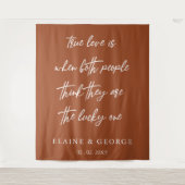 Terracotta True Love is Weduwfoto Backdrop Wandkleed (Voorkant)