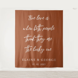 Terracotta True Love is Weduwfoto Backdrop Wandkleed