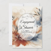  Terracotta Twilight and Navy Blooms Engagement  Kaart (Voorkant)