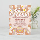 Terracotta Two Groovy Retro 2e verjaardag Kaart (Staand voorkant)