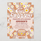Terracotta Two Groovy Retro 2e verjaardag Kaart (Voorkant / Achterkant)