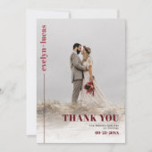 Terracotta typografie Japandi foto bruiloft Bedankkaart (Voorkant)