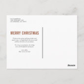 Terracotta Typografie Kerst Fotocollage Briefkaart (Achterkant)