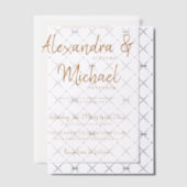 Terracotta typografie script bruiloft overlay vellum uitnodigingen (Offset (Uitnodiging))