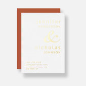 Terracotta Typography Wedding Save the Date Gold Folie Uitnodiging