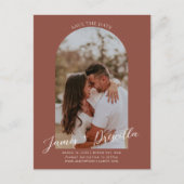 Terracotta, uitnodiging voor een moderne bootfoto (Voorkant)