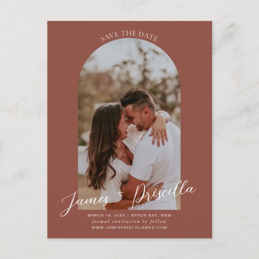 Terracotta, uitnodiging voor een moderne bootfoto (Voorkant)