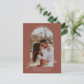 Terracotta, uitnodiging voor een moderne bootfoto (Staand voorkant)