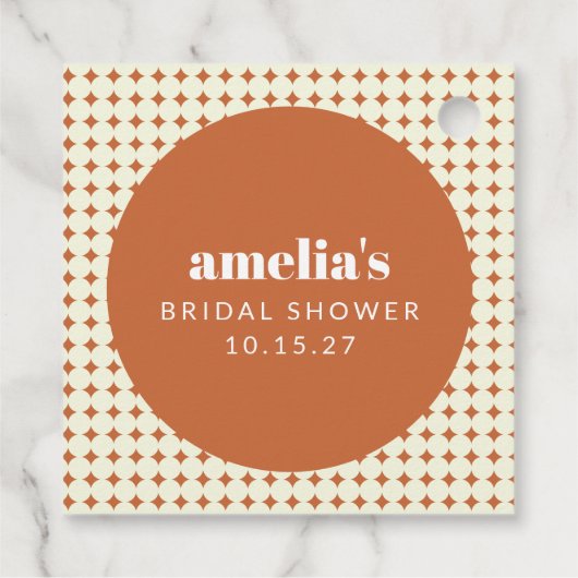 Terracotta Uniek Vrijgezellenfeest Custom Bedankjes Labels (Achterkant)