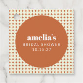 Terracotta Uniek Vrijgezellenfeest Custom Bedankjes Labels (Voorkant)