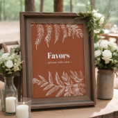 Terracotta varen blad botanische bruiloft gunst te poster