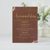Terracotta Velvet Wedding Accommodatie & Details Informatiekaartje (Staand voorkant)