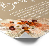 Terracotta verbrand oranje boho arch Zeg geen baby Poster (Hoek)