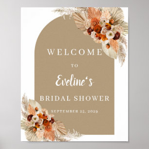 Terracotta verbrand oranje burgundy boho-welkomstt poster