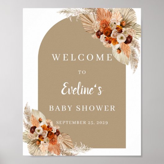 Terracotta verbrand oranje burgundy boho-welkomstt poster (Voorkant)