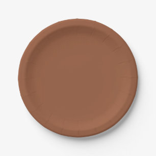 Terracotta Verbrand Oranje Effen Kleur Papieren Bordje