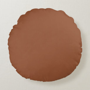 Terracotta Verbrand Oranje Effen Kleur Rond Kussen