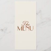 Terracotta Verbrand Oranje Oud Geld Boho Bruiloft Menu (Achterkant)