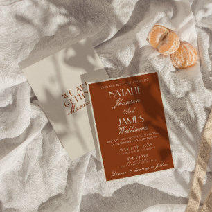 Terracotta Verbrand Oranje Oud Geld Fijne Huwelijk Kaart