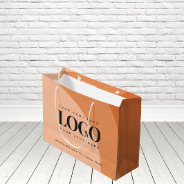 Terracotta Verbrand Oranje Voeg uw bedrijfslogo to Groot Cadeauzakje
