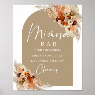 Terracotta verbrand oranje vuurbeige Mimosa bar Poster