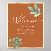 Terracotta verbrand Sinaasappel bruiloft welkom Poster (Voorkant)