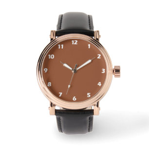 Terracotta verbrand Sinaasappel effen kleur Horloge