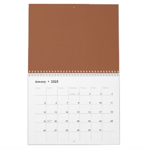 Terracotta verbrand Sinaasappel effen kleur Kalender