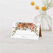 Terracotta Verbrand Sinaasappel Roest Bloemen Fall Plaatskaartje (Achterkant)