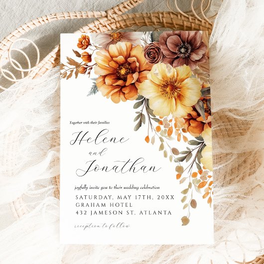 Terracotta Verbrand Sinaasappel Roest Boho Elegant Kaart