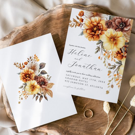 Terracotta Verbrand Sinaasappel Roest Boho Elegant Kaart