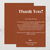 Terracotta verbrande bruiloft plaats instelling da aankondiging (Voorkant / Achterkant)