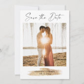 Terracotta verbrande Oranje Waterverf Save the Dat Kaart (Achterkant)