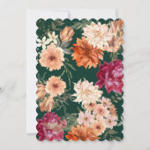 Terracotta verbrande sinaasappel bloemenherfst bru save the date (Achterkant)