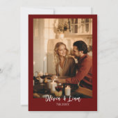 Terracotta verbrande Sinaasappel Boho foto bruilof Kaart (Achterkant)