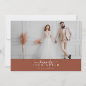 Terracotta verbrande Sinaasappel foto bruiloft Bedankkaart (Voorkant)