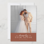 Terracotta verbrande Sinaasappel foto bruiloft Bedankkaart (Voorkant)