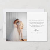 Terracotta verbrande Sinaasappel foto bruiloft Bedankkaart (Achterkant)