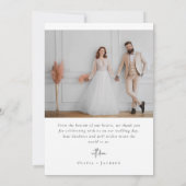 Terracotta verbrande Sinaasappel foto bruiloft Bedankkaart (Achterkant)