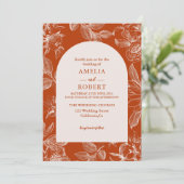 Terracotta verbrande sinaasappel ivoor bloemenval  kaart (Staand voorkant)