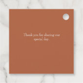 Terracotta verbrande Sinaasappel Toscaanse villa b Bedankjes Labels (Achterkant)