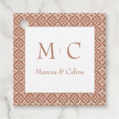 Terracotta verbrande Sinaasappel Toscaanse villa b Bedankjes Labels (Voorkant)