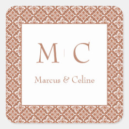 Terracotta verbrande Sinaasappel Toscaanse villa b Vierkante Sticker