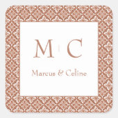 Terracotta verbrande Sinaasappel Toscaanse villa b Vierkante Sticker (Voorkant)