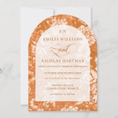 Terracotta verbrande Sinaasappels bloemenbruiloft Kaart (Voorkant)