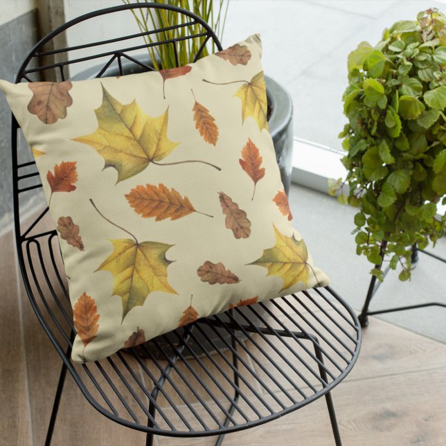 Terracotta verlaat Herfst pompoen Kussen (Creator heeft geüpload)