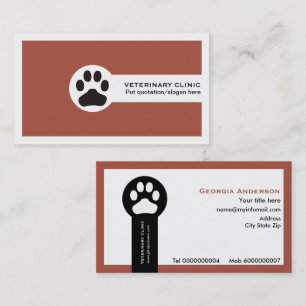 Terracotta Vet/Veterinary Clinic minimalist Visitekaartje