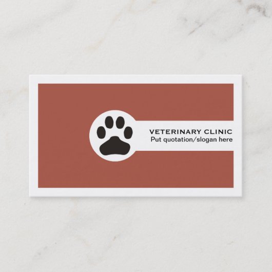 Terracotta Vet/Veterinary Clinic minimalist Visitekaartje (Voorkant)