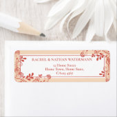 Terracotta Victoriaanse bloemenslinger adreslabel Etiket (Insitu)