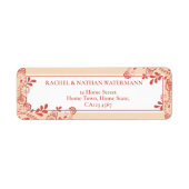 Terracotta Victoriaanse bloemenslinger adreslabel Etiket (Voorkant)